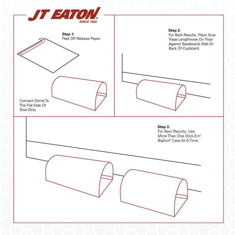 JT Eaton Stick-Em Pro Series Bigfoot Extra Large Glue Board Trap For Insects/Rodents/Snakes 4 pk, Pack of 12