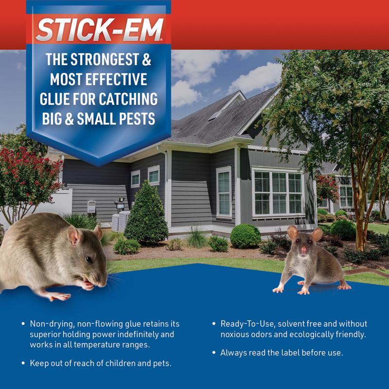JT Eaton Stick-Em Pro Series Bigfoot Extra Large Glue Board Trap For Insects/Rodents/Snakes 4 pk, Pack of 12
