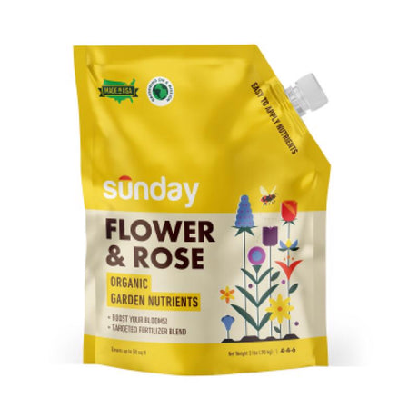 Sunday Organic Rose 4-4-6 Plant Fertilizer 2 lb, Pack of 6