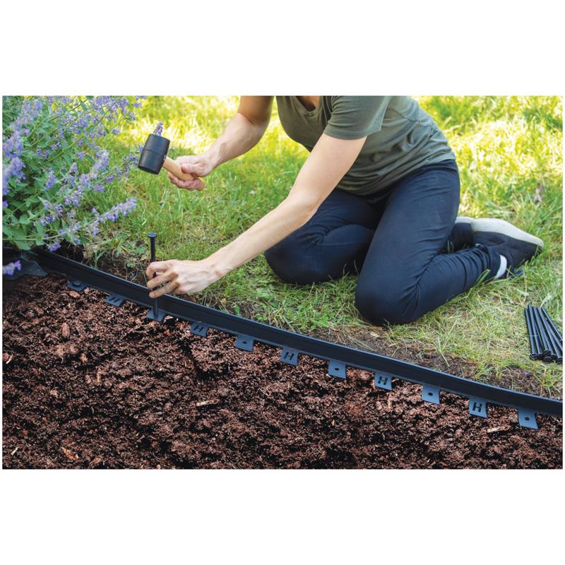 Master Mark 25 ft. L X 3.2 in. H Plastic Black Coiled Edging, Pack of 6