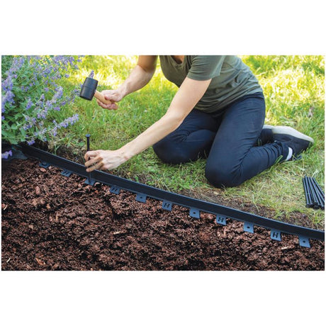 Master Mark 25 ft. L X 3.2 in. H Plastic Black Coiled Edging, Pack of 6