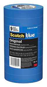 ScotchBlue 2090-24A-CP Painter's Tape, 60 yd L, 1 in W, Crepe Paper Backing, Blue
