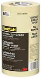 Scotch 2020-36A-CP Masking Tape, 60 yd L, 1.41 in W, Crepe Paper Backing, Beige