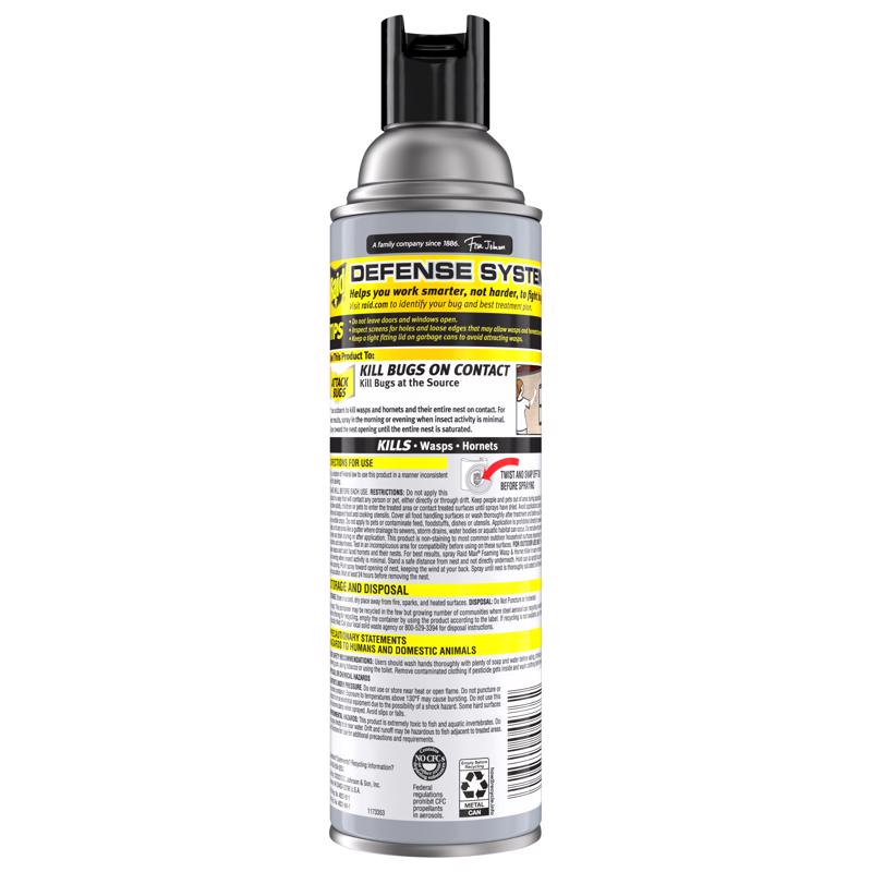 Raid Max Wasp and Hornet Killer Foam 16.5 oz, Pack of 12