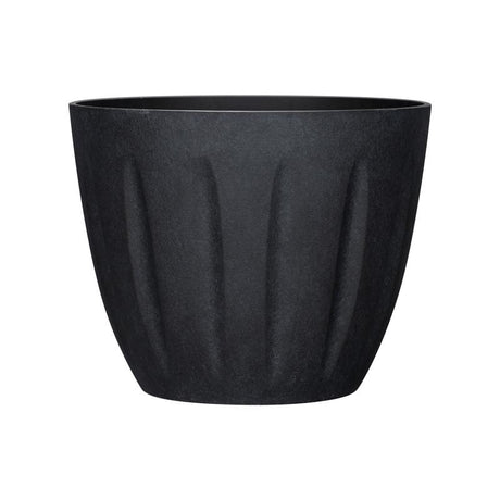 L&G 9.6 in. H X 12 in. W X 12 in. D X 12 in. D Polyresin Spritzer Planter Black