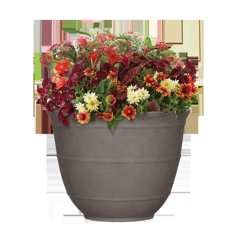 L&G 9.6 in. H X 12 in. W X 12 in. D X 12 in. D Polyresin Brighton Planter Mocha