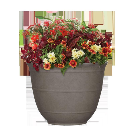 L&G 9.6 in. H X 12 in. W X 12 in. D X 12 in. D Polyresin Brighton Planter Mocha