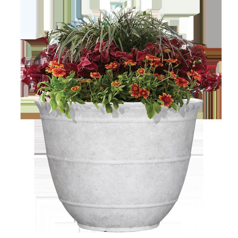 L&G 12 in. H X 16 in. W X 16 in. D X 16 in. D Polyresin Brighton Planter White