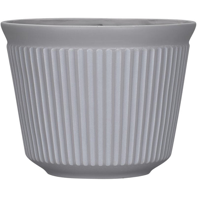 L&G 9.33 in. H X 12 in. W X 12 in. D X 12 in. D Polyresin Finola Planter Cement