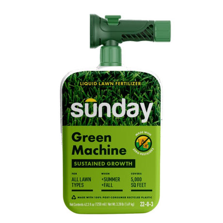 Sunday Green Machine All-Purpose Lawn Fertilizer For All Grasses 5000 sq ft, Pack of 4