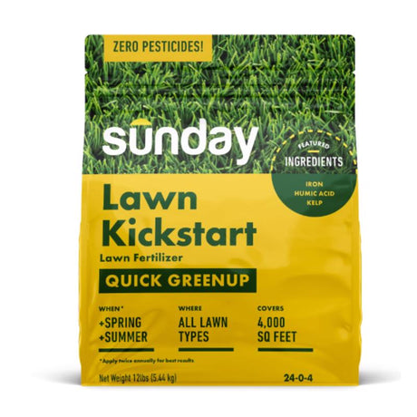Sunday Lawn Kickstart All-Purpose Lawn Fertilizer For All Grasses 4000 sq ft, Pack of 2