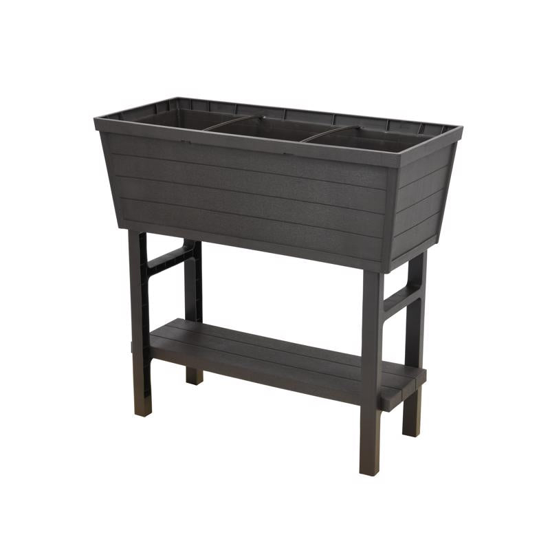 Polymer Outdoor Products 31 in. H X 32.25 in. W X 14.5 in. D PP Plastic Elevated Garden Box Brown
