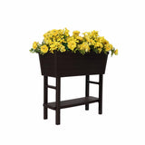 Polymer Outdoor Products 31 in. H X 32.25 in. W X 14.5 in. D PP Plastic Elevated Garden Box Brown
