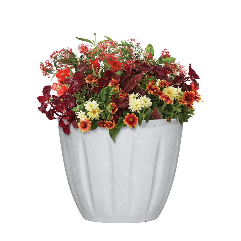 L&G 9.6 in. H X 12 in. W X 12 in. D X 12 in. D Polyresin Spritzer Planter White