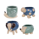 Avera Products Ceramic Animal Succulent Pot Assorted, Pack of 12