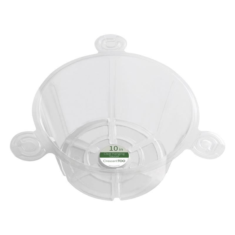 Crescent Garden 5 in. H X 10 in. D Polyethylene Hanging Basket Drip Pan Clear, Pack of 25