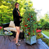 City Pickers 44 in. H X 10.75 in. W X 10.75 in. D Resin Trellis Tower Garden Bed Charcoal
