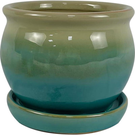 Border Concepts 5 in. H X 6 in. W Ceramic Archdale Planter Moss, Pack of 6
