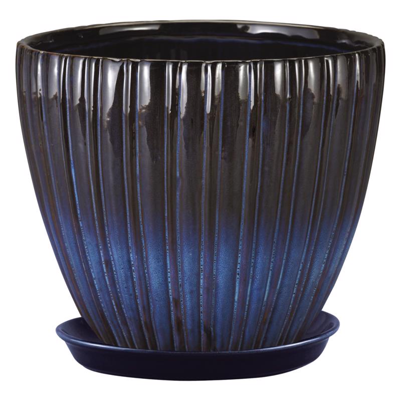 Border Concepts 6 in. W Ceramic Lady Jane Cup Planter Rain Grey, Pack of 8