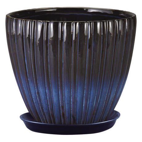 Border Concepts 6 in. W Ceramic Lady Jane Cup Planter Rain Grey, Pack of 8