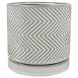 Border Concepts 6 in. D Ceramic Cross Pattern Planter White, Pack of 6