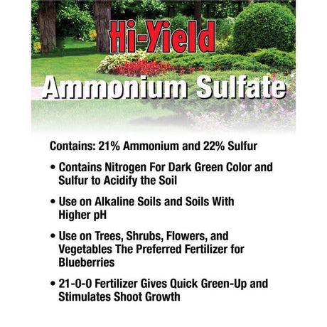 Hi-Yield Ammonium Sulfate Annual Program Lawn Fertilizer For Multiple Grass Types 5000 sq ft