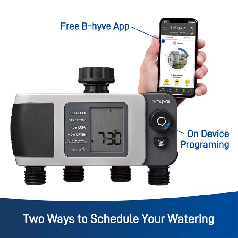 Orbit B-hyve Programmable 4 Zone Bluetooth Sprinkler Timer