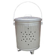 Behrens 7.5 gal Silver Galvanized Steel Trash Burner Can Lid Included Animal Proof/Animal Resistant, Pack of 6