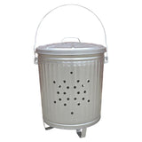 Behrens 7.5 gal Silver Galvanized Steel Trash Burner Can Lid Included Animal Proof/Animal Resistant, Pack of 6