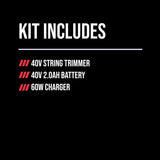 SKIL PWR CORE 40 LT1400C-11 14 in. 40 V Battery String Trimmer Kit (Battery & Charger)