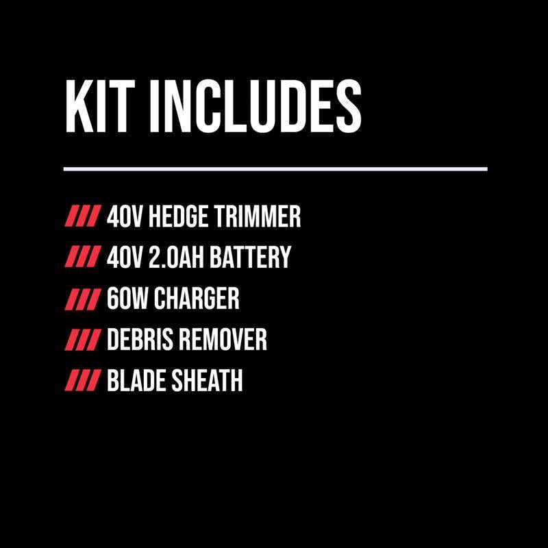 SKIL PWR CORE 40 HT2400C-11 24 in. 40 V Battery Hedge Trimmer Kit (Battery & Charger)