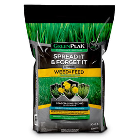 GreenPeak Spread It and Forget It Weed & Feed Lawn Fertilizer For All Grasses 5000 sq ft