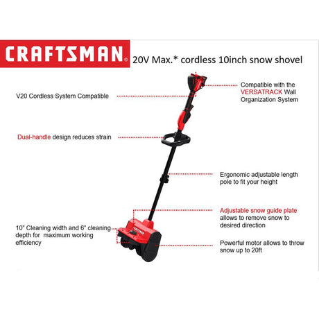 Craftsman 10 in. Single stage Battery Snow Shovel Thrower Tool Only