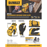 DeWalt Unisex Indoor/Outdoor MECHANIC Mechanic's Glove Black/Yellow XL 1 pair