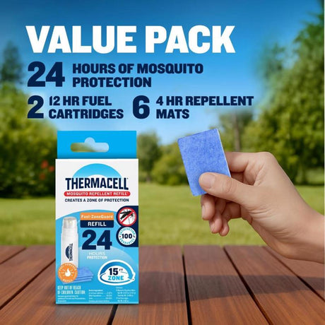 Thermacell Fuel-ZoneGuard Insect Repellent For Mosquitoes 24-Hr Refill pk, Pack of 6