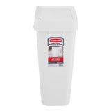 Rubbermaid 12.2 gal White Resin Trash Can, Pack of 6