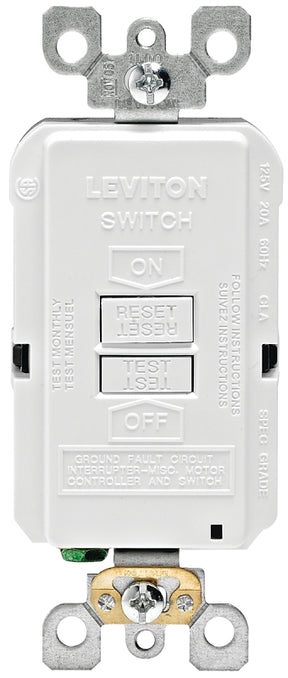 Leviton R98-GFRBF-0KW GFCI Receptacle, 125 V, 20 A