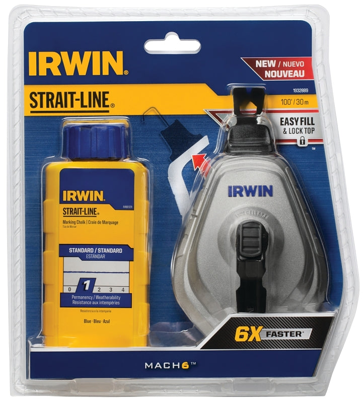 Irwin 1932889 Chalk Reel, 100 ft L Line, 6:1 Gear Ratio