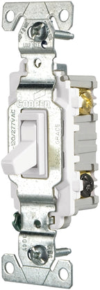Eaton Wiring Devices CSB115STW-SP Series Toggle Switch, White, 15 A, 120/277 V, 1-Pole, Nylon Housing Material