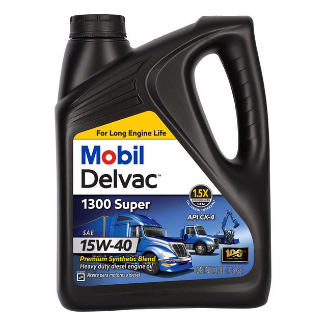 Mobil Delvac 1300 Super 15W-40 Diesel Semi-Synthetic Engine Oil 1 gal, Pack of 4