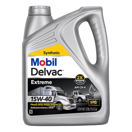Mobil Delvac Extreme 15W-40 Diesel Multi Grade Engine Oil 1 gal, Pack of 4