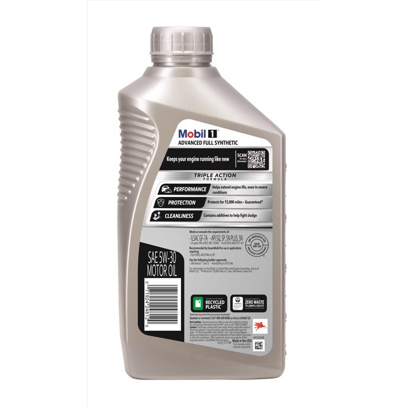 Mobil 1 5W-30 Gasoline Synthetic Engine Oil 1 qt, Pack of 6