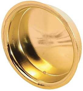 Prime-Line N 6698 Door Pull, 2 in Dia, 5/16 in D, Steel, Brass
