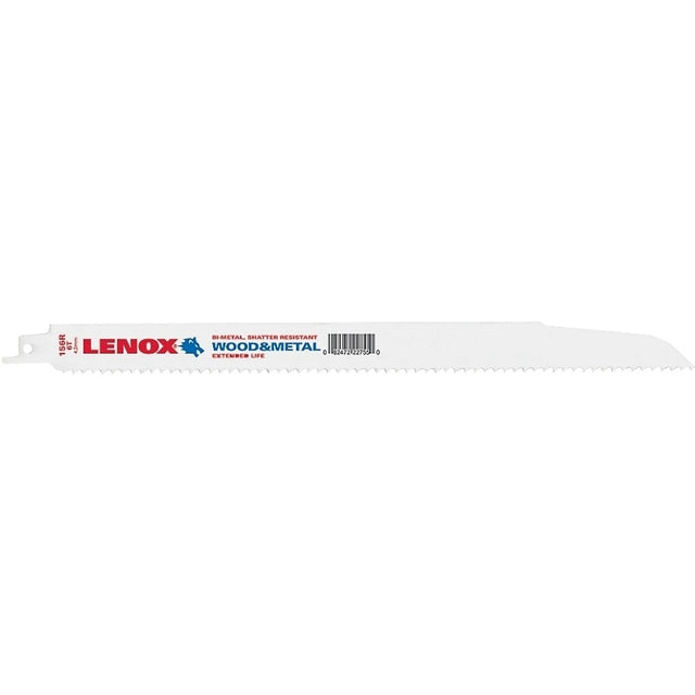 Lenox 22755OSB156R Reciprocating Saw Blade, 3/4 in W, 12 in L, 6 TPI, Bi-Metal Cutting Edge, Pack of 50