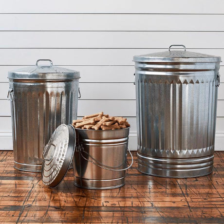 Behrens Gray Locking Lid Metal Pet Food Storage Container For All Pets, Pack of 6