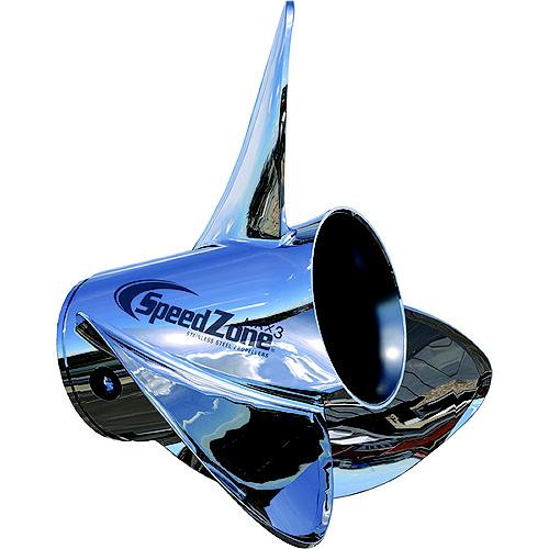 Turning Point 31542410 Speedzone Max 3 Stainless Steel 3-Blade Bass Boat Propeller, 14.8" x 24", RH