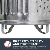 Behrens 20 gal Silver Galvanized Steel Trash Burner Can Lid Included Animal Proof/Animal Resistant