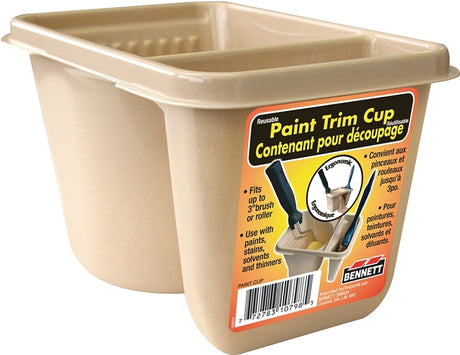 Bennett PAINT CUP Paint Trim Cup with Brush Holder, 500 mL, Plastic