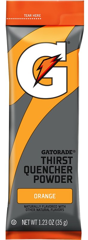 Gatorade 04701 Thirst Quencher Sports Drink Mix, Water, Powder, Orange, 1.23 oz Packet, Pack of 8