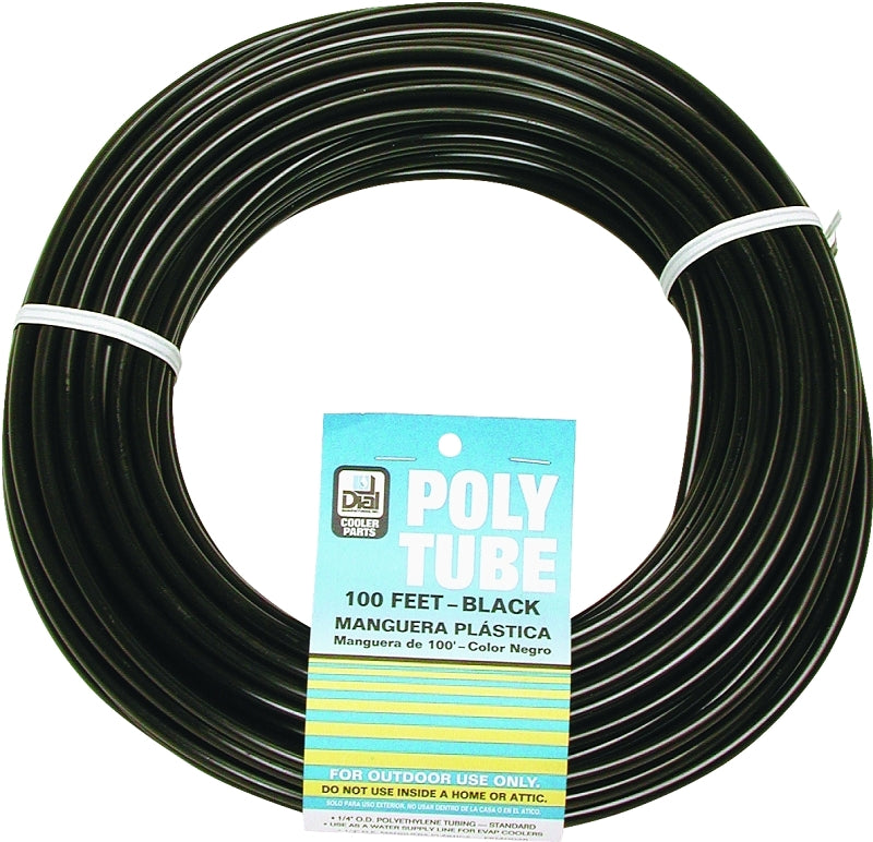 Dial 4321 Cooler Tubing, 100 ft L Dimensions, Polyethylene, Black, For: Evaporative Cooler Purge Systems